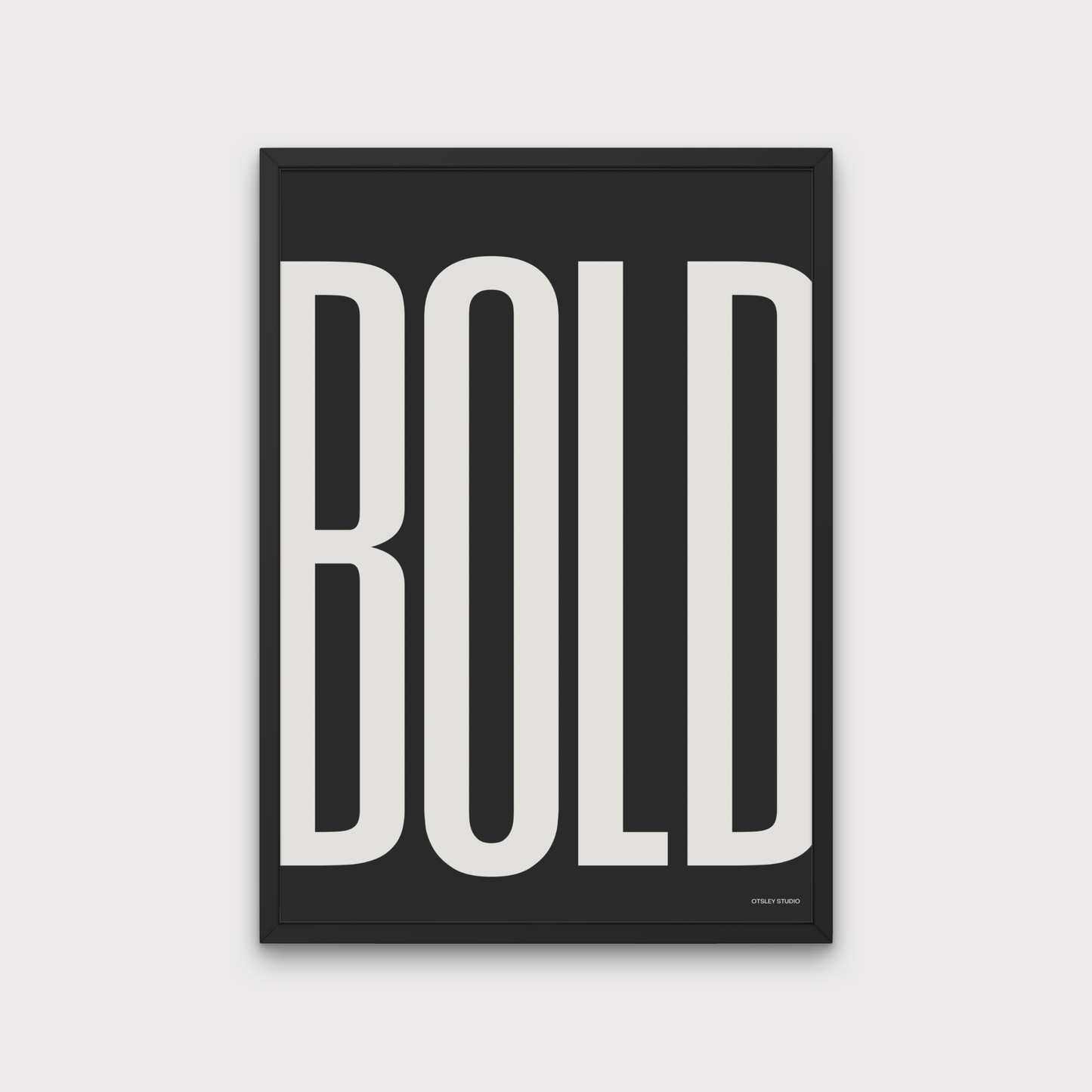 Bold white on black