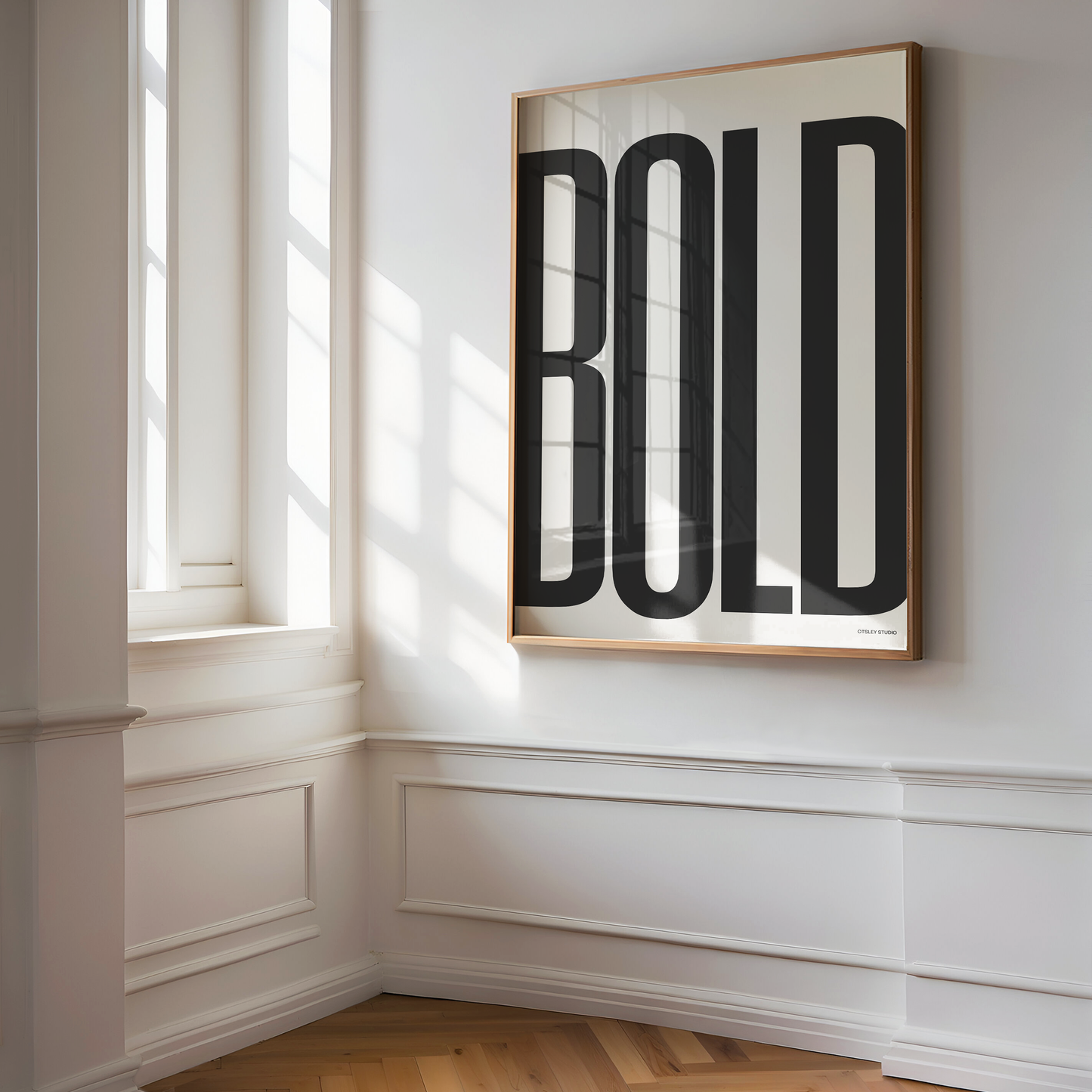BOLD black on white