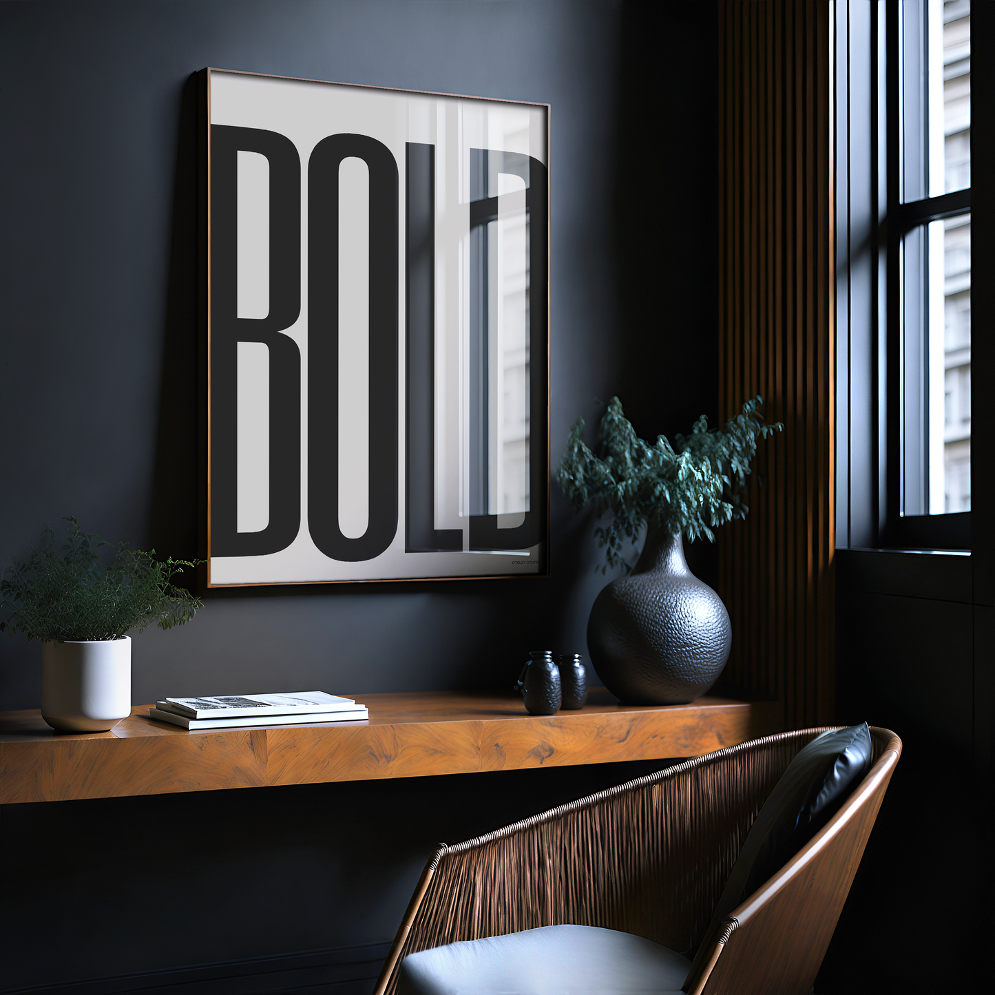 BOLD black on white